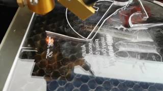 CO2 60 watt laser cutting 6mm clear acrylic [upl. by Ayota]