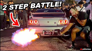 EPIC R33 Skyline GTR 2 Step vs DDE Murcielago LM Rev Battle [upl. by Ambrosius372]