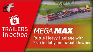 FAYMONVILLE MegaMAX UK company Ruttle Heavy Haulage with dolly and lowbed [upl. by Eitac188]