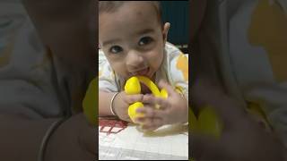 6 months complete Now baby abby can do Nom nom nom 6monthsbaby milestone baby funnyviral [upl. by Cherian]