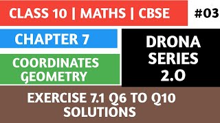 Coordination Geometry Class 10 Ch 7 Ex 71 Q6 To Q10 solutions [upl. by Mecke]