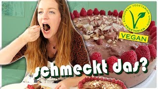 ich teste die VEGANE Schoko Torte von JANAKlar zum ersten Mal [upl. by Ayana]