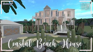 Bloxburg  Coastal Beach House 170k  Speed Build  No Large Plot [upl. by Haraj]