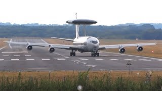 NATO  Boeing E3A Sentry AWACS  Full Power departure at Geilenkrichen Airbase with Tons of Smoke [upl. by Fokos415]