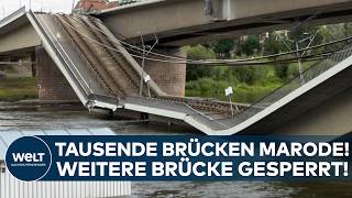 NACH BRÜCKENEINSTURZ Norderelbbrücke in Hamburg gesperrt Tausende Brücken in Deutschland baufällig [upl. by Tymon248]