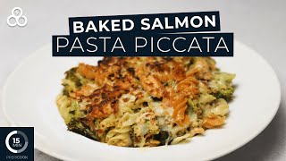 Baked Salmon Pasta Piccata Recipe [upl. by Catlaina]