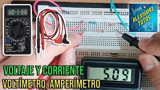 Tutorial Explicación  Medir Corriente y Voltaje Multímetro  Prácticas Electrónica 3 [upl. by Ahseym]