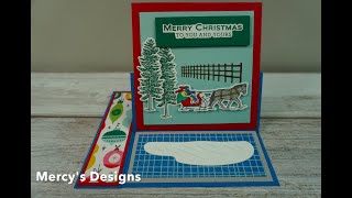 One Horse Open Sleigh Side Accent Easel Funfold Stampin’ Up Christmas Barn [upl. by Kimber36]