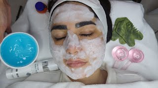 ASMR facial gua sha  relaxing oxygen facial [upl. by Duomham]