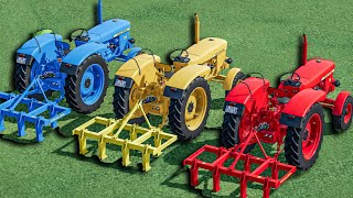 Work with Colors  CULTIVATING WORK with GIANT MACHINE with Mini Tractors  Farming Simulator 22 [upl. by Farl]