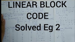 Linear Block Coding Solved Example 2 in Hindi [upl. by Hyps]