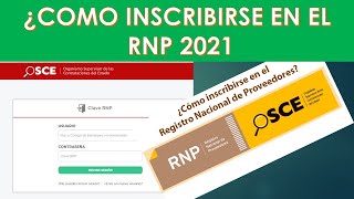 ¿Cómo inscribirse en el Registro Nacional de ProveedoresRNP 2021Paso a paso [upl. by Reiner]