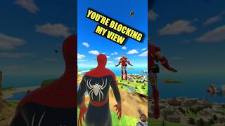 Spiderman VR vs Iron man 🤣 vr virtualreality spiderman gaming [upl. by Atimad]