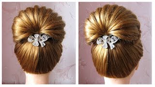 Tuto coiffure soirée mariage pour les fêtes Noël 🌟 Chignon tressé facile cheveux mi long long [upl. by Karwan503]