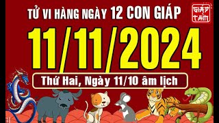 Tử vi ngày mới Thứ Hai 11112024 của 12 con giáp chuẩn xác nhất Bản Full tuvihangngay [upl. by Shirleen]