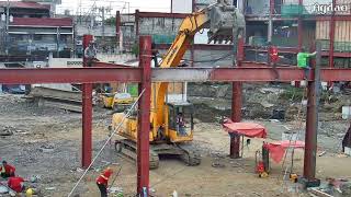 Fitting more horizontal steel beams Agdao Farmers Market Philippines [upl. by Milzie]