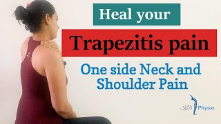 Trapezius Muscle Pain relief exercises  Neck and Shoulder pain on left or right side [upl. by Acirrej]