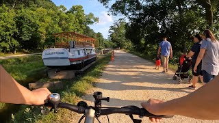 Biking on CampO Canal Towpath around Great Falls MD  Scenic Bike Ride POV [upl. by Epps]