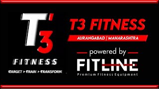 T3 Fitness Gym Aurangabad Maharashtra  Full commercial gym setup  Powered by quotFitLinequot [upl. by Lacim]