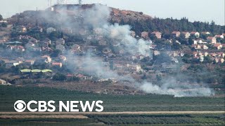 Hezbollah fires barrage of rockets at northern Israel [upl. by Ahsirak165]