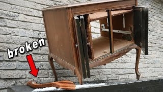 Antique Record Player Cabinet Restoration  It plays music again [upl. by Camus147]