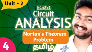 Nortons Theorem Problem in Tamil  Circuit Analysis EC3251 Unit 2 Nortons Theorem in Tamil [upl. by Noral575]