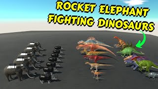 Rocket Ellie  Steelnoceros Vs TREX and all Dinosaurs in Animal Revolt Battle Simulator Gameplay [upl. by Mikel130]