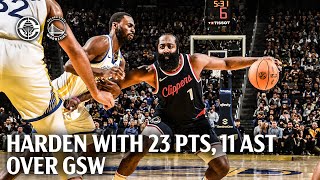 James Harden 23 PTS 11 AST in Win Over Warriors Highlights  LA Clippers [upl. by Audras]