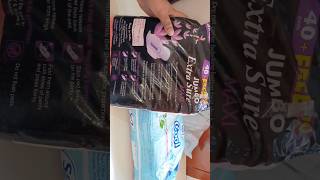 Sanitary pads Review 2 different types of pads jumbo extra sure XXXL amp Sofy Cool XXL [upl. by Kevyn]