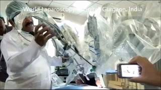 Demonstration of da Vinci Surgical Robot by Dr RK Mishra at World Laparoscopy Hospital [upl. by Adnirol]