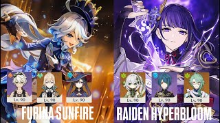 C0 Furina Sunfire amp C0 Raiden Hyperbloom  Spiral Abyss 50  Genshin Impact [upl. by Airyt168]