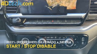 Chevy Silverado  GMC Sierra DISABLE Auto StartStop Feature  Turn OFF permanently 2022½  2025 [upl. by Annoyi]