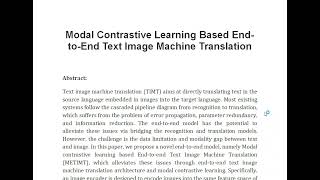 Modal Contrastive Learning Based End to End Text Image Machine Translation [upl. by Hsetim]