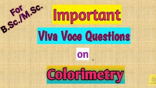 Viva Questions on Colorimeter Colorimetric titration Part1 [upl. by Katlin923]