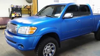 TOYOTA TUNDRA SATIN PERFECT BLUE VINYL WRAP [upl. by Alya]