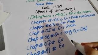 Aiou guess paper code 1339 basics of accounting [upl. by Rocco]