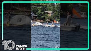 Teen jumps from jet ski to stop runaway boat in New Hampshire [upl. by Zelten]