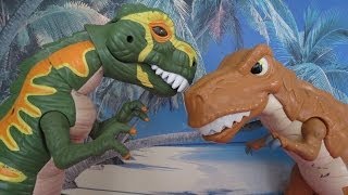 IMAGINEXT TREX DINOSAURS FIGHT TO THE DEATH [upl. by Dduj]