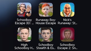 Скулбой Раневей все части игры Schoolboy Escape 3d Runaway boy Schoolboy Escape [upl. by Nertie63]