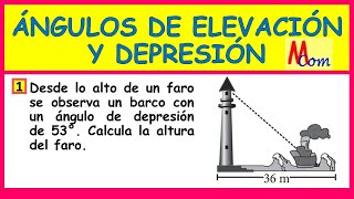 Ángulos de elevación y depresión  Calcula la altura del faro [upl. by Germana]