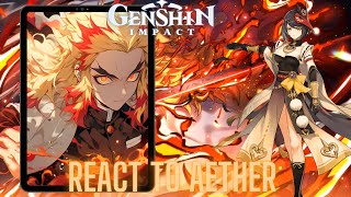 Genshin impact react to Aether as rengoku kyojuro muichiro tokito demon slayer  Gacha life 2 [upl. by Fiske]