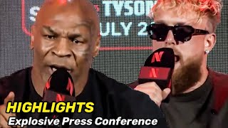 HIGHLIGHTS  Jake Paul vs Mike Tyson • EXPLOSIVE TRASH TALK PRESS CONFERENCE amp Face Off Video [upl. by Maurene]