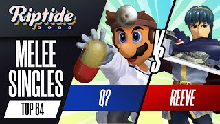 Q vs Reeve  Melee Singles Top 64  Riptide 2022  Doctor Mario vs Marth [upl. by Myrwyn]