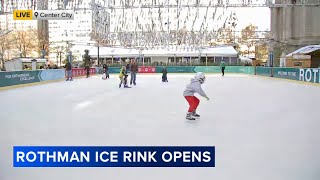 Rothman Rink in Dilworth Park opens for the 2024 holiday season in Philadelphia [upl. by Einaffets]