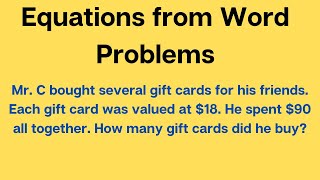 Writing Equations from Word Problems [upl. by Heidie]