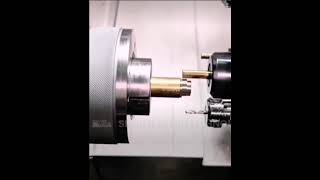 CNC lathe production with two spindles at the same time [upl. by Gerius]