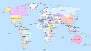 Topografie De Wereld Landen Plaatsen en Water [upl. by Estren]