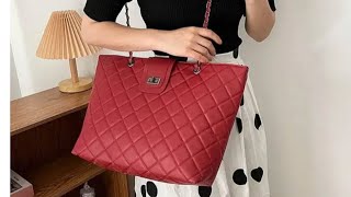 how to make a trendy quilted tote bag with zipper and a flap [upl. by Anialahs346]