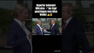 Alice Weidel 🇩🇪schlägt Reporter das Mikrofon 🎤 in Kopf und bricht die Reportage ab ⚠️ [upl. by Ahl]