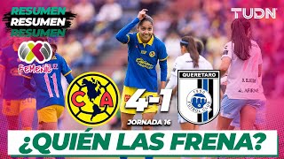 HIGHLIGHTS  América 41 Querétaro  AP2023J116  Liga Mx Femenil  TUDN [upl. by Aicel530]